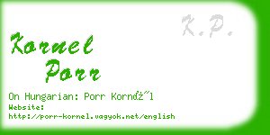 kornel porr business card